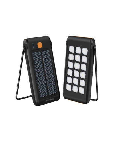 Batterie externe solaire 4smarts TitanPack Flex, 10 000 mAh, support et lampe de poche