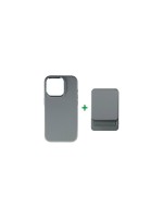 4smarts Powerbank + Cover grey, iPhone 15, Magsafe, 5000mAh