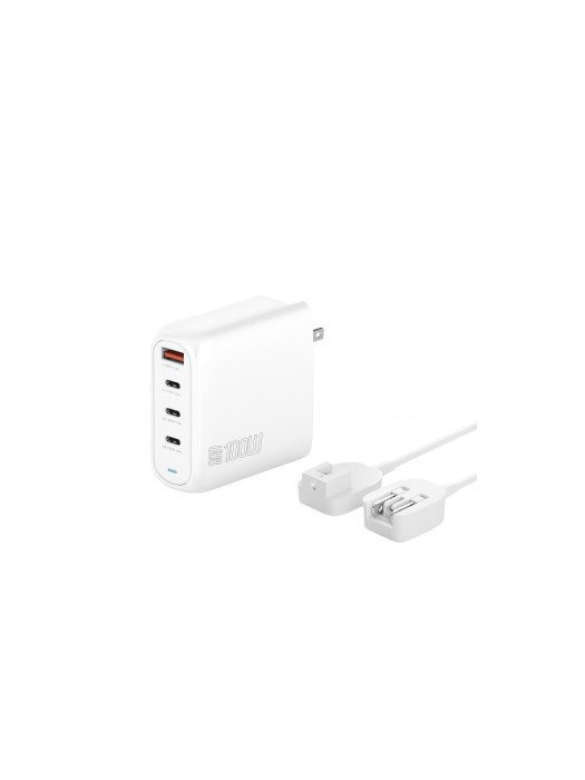 4smarts Chargeur GaN Flex Pro 100W 3 USB-C+1 USB-A Travel Edition