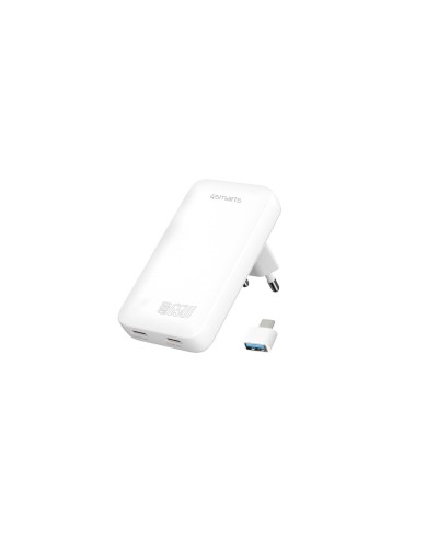 4smarts Ladegerät FlatPlug Slim Dual, 65W GaN, 2C, weiss