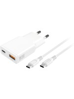4smarts Chargeur secteur PDPlug Slim Duos GaN 1C+1A , blanc