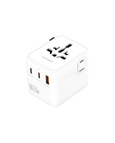 4smarts Adaptateur de voyage mondial Nomad GaN 20W 2C+1A, blanc