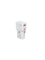 4smarts Adaptateur de voyage mondial Nomad Pocket 25W 1C+1A, blanc