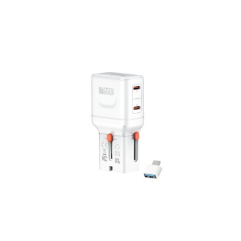 4smarts Weltreiseadapter Nomad Pocket 65W, GaN, 2C, Weiss