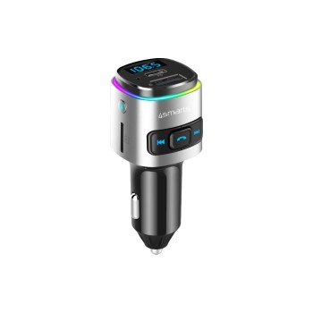 4SMARTS Bluetooth FM-Transmitter, Multimedia-In, Freisprech, Kfz Ladegerät