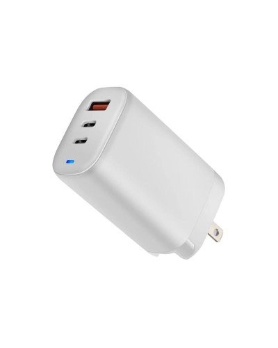 Acer GaN 65W Wandladegerät, 2x USB-C, 1x USB-A, Reiseadapter für USA+UK