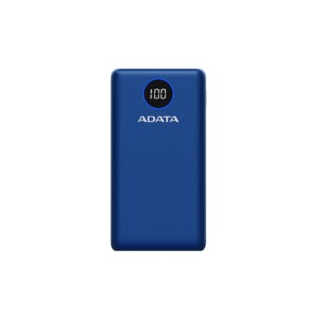Adata PowerPack P20000QCD Blue, 20000mAh, 2x USB-A, 2x USB-C Ausgang Adata PowerPack P20000QCD Blue, 20000mAh, 2x USB-A, 2x USB-C Ausgang