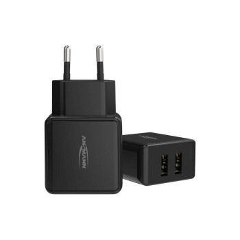 Ansmann Home Charger HC212, 12W, 2x USB, schwarz Ansmann Home Charger HC212, 12W, 2x USB, schwarz