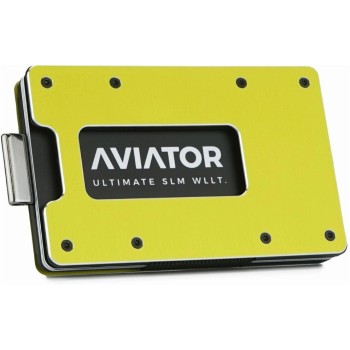 AVIATOR Portefeuille SLIDE Carbon cash clip electric lime