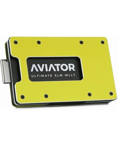 AVIATOR Portefeuille SLIDE Carbon cash clip electric lime