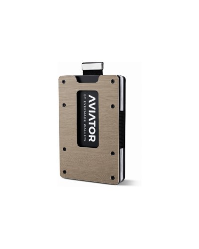 AVIATOR Portefeuille SLIDE Carbon cash clip sable brossé