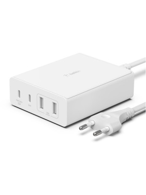 Belkin Chargeur mural USB Boost - Chargeur GaN à 4 ports (108 watts) - blanc Belkin Chargeur mural USB Boost - Chargeur GaN à 4 ports (108 watts) - blanc