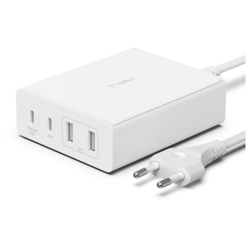 Belkin Boost USB Ladegerät – 4-Port-GaN-Ladegerät (108 Watt) - Weiss Belkin Boost USB Ladegerät – 4-Port-GaN-Ladegerät (108 Watt) - Weiss