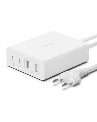 Belkin Chargeur mural USB Boost - Chargeur GaN à 4 ports (108 watts) - blanc