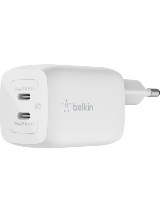 Belkin Chargeur mural USB Dual USB-C GaN PD 65W