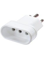 3-pole travel adapter, italy - swiss, white