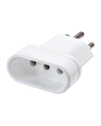 Adaptateur de voyage Suisse / USA, 3 pôles, male USA / femelle CH