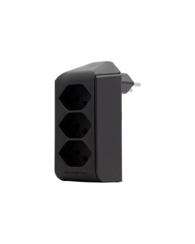 Brennenstuhl Fiche de branchement 3 x T13, pivotant à 300°, noir