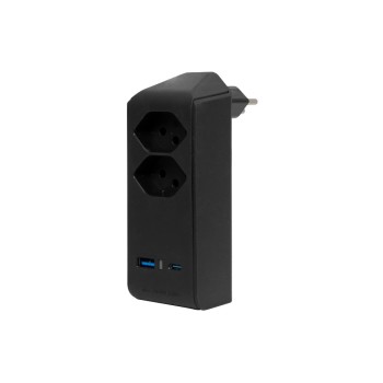 Brennenstuhl Fiche de branchement 2 x T13, 1 x USB A, 1 x USB C, 300° de rotation Brennenstuhl Fiche de branchement 2 x T13, 1 x USB A, 1 x USB C, 300° de rotation