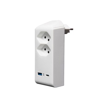 Brennenstuhl Multiprise 2 x T13, Chargeur USB 18 Watts 1 x USB A, 1 x USB C, rotation 300° Brennenstuhl Multiprise 2 x T13, Chargeur USB 18 Watts 1 x USB A, 1 x USB C, rotation 300°