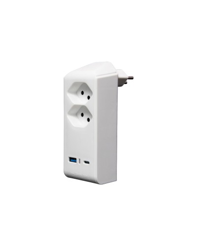 Brennenstuhl Multiprise 2 x T13, Chargeur USB 18 Watts 1 x USB A, 1 x USB C, rotation 300°