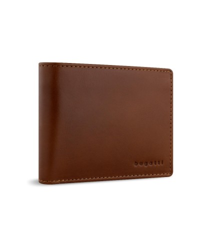 Bugatti Portefeuille Remo avec rabat - Pochette à billets Cognac
