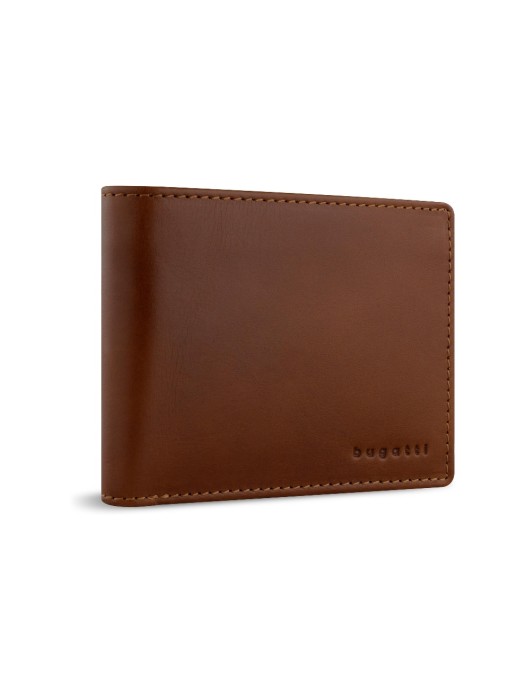 Bugatti Portefeuille Remo avec rabat - Pochette à billets Cognac