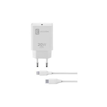 Cellular Line Kit de recharge Câble USB-C vers Lightning, 20 W, blanc Cellular Line Kit de recharge Câble USB-C vers Lightning, 20 W, blanc