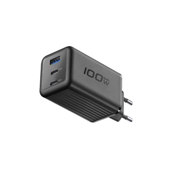 Cellular Line bloc d'alimentation GaN+, 100 W, 3 prises, noir Cellular Line bloc d'alimentation GaN+, 100 W, 3 prises, noir