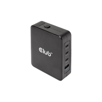 Club 3D, Ladegerät 140W GaN-Technologie, 1x USB Typ A, 3x USB Typ C, PD Club 3D, Ladegerät 140W GaN-Technologie, 1x USB Typ A, 3x USB Typ C, PD