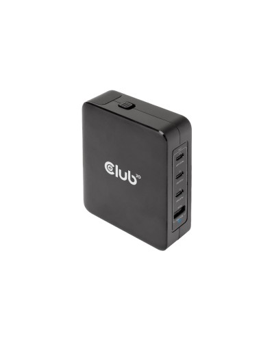 Club 3D, Ladegerät 140W GaN-Technologie, 1x USB Typ A, 3x USB Typ C, PD