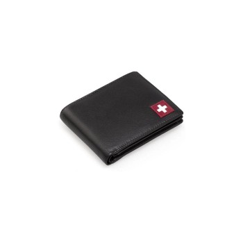 CN Portemonnaie RFID Schweizerkreuz, Aus Leder, Schwarz CN Portemonnaie RFID Schweizerkreuz, Aus Leder, Schwarz