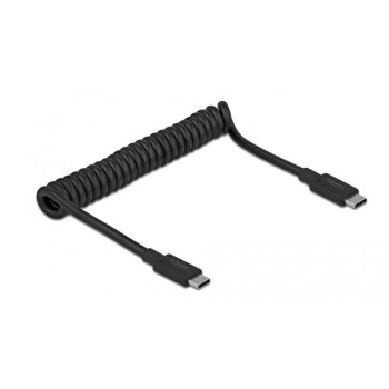Delock USB3.1 Spiralcable Typ-C 30-120cm, Typ-C Stecker for Typ-C Stecker, black Delock USB3.1 Spiralcable Typ-C 30-120cm, Typ-C Stecker for Typ-C Stecker, black