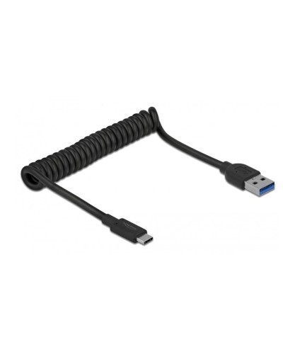 Delock Câble spiralé USB 3.0 10Gbps USB A - USB C 1.2 m