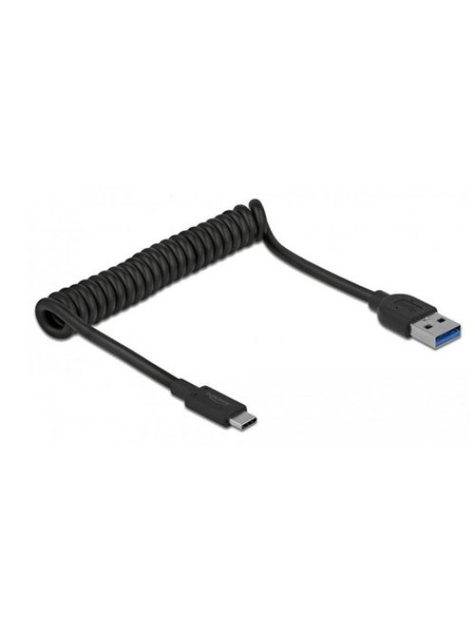 Delock Câble spiralé USB 3.0 10Gbps USB A - USB C 1.2 m