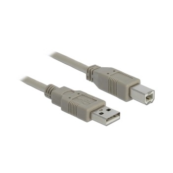 Delock USB2.0-Kabel A-B: 3m, 480Mbps, grau Delock USB2.0-Kabel A-B: 3m, 480Mbps, grau