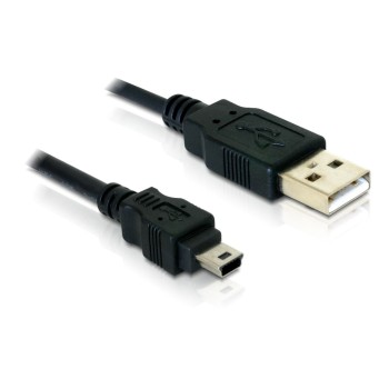 Delock USB2.0-Kabel A-MiniB: 1.5m, schwarz, USB-A Stecker zu USB-B mini 5pin Stecker Delock USB2.0-Kabel A-MiniB: 1.5m, schwarz, USB-A Stecker zu USB-B mini 5pin Stecker