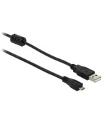 Delock USB2.0-cable A-MiniB: 2m, black , USB-A Stecker for USB-B mini 5pin Stecker