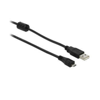Delock USB2.0-Kabel A-MiniB: 2m, schwarz, USB-A Stecker zu USB-B mini 5pin Stecker Delock USB2.0-Kabel A-MiniB: 2m, schwarz, USB-A Stecker zu USB-B mini 5pin Stecker