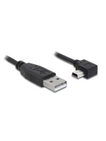 Delock USB2 cable A-MiniB gewinkelt, 3m, black , USB MiniB 90° gewinkelt links