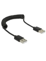 Delock USB2 Spiralkabel A-A, 20-60cm, Spiralkabel, schwarz