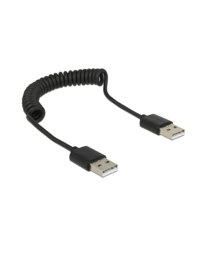 Delock Câble spiralé USB 2.0 USB A - USB A 0.6 m