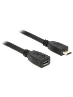 Delock USB2 Verlängererungscable Micro-B,1m, Micro-B Verlängerung, black 