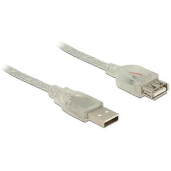 Delock USB2 Verlängerungskabel A-A, 3m, USB-A Verlängerung, transparent Delock USB2 Verlängerungskabel A-A, 3m, USB-A Verlängerung, transparent