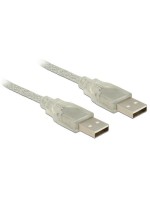 Delock USB2 cable A-A, 1m, transparent, for USB2.0 Geräte, 480 Mbps