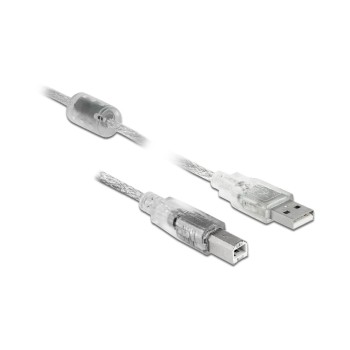 Delock USB2 Kabel A-B, 2m, transparent, für USB2.0 Geräte, 480 Mbps Delock USB2 Kabel A-B, 2m, transparent, für USB2.0 Geräte, 480 Mbps