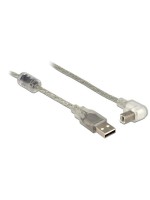 Delock USB2 cable A-B, 0.5m, transparent, for USB2.0 Geräte, 480 Mbps