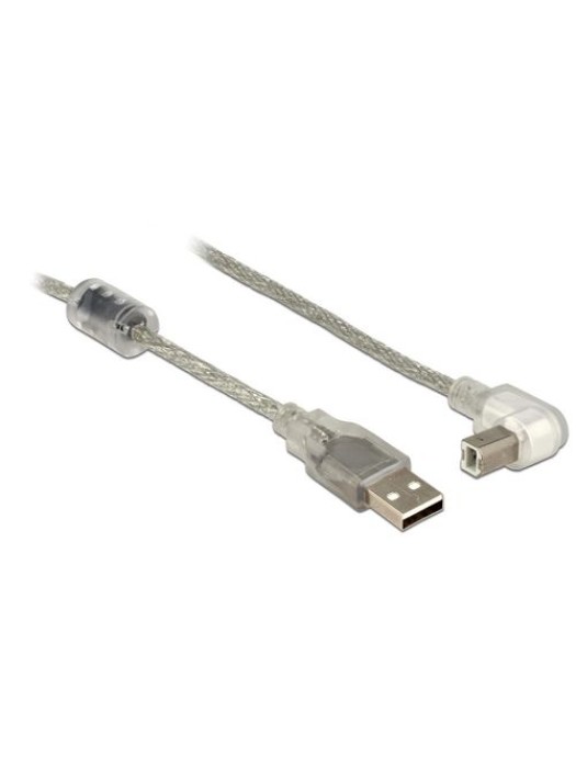 Delock Câble USB 2.0 coudé à 90 USB A - USB B 0.5 m