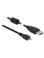 Delock USB2 cable A-MicroB, 0.5m, black , for USB2.0 Geräte, 480 Mbps