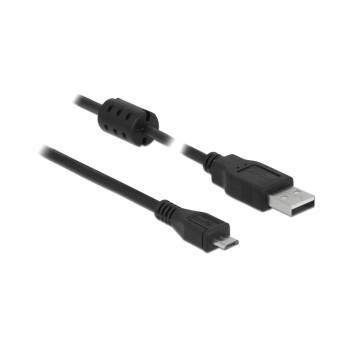 Delock USB2 Kabel A-MicroB, 0.5m, schwarz, für USB2.0 Geräte, 480 Mbps